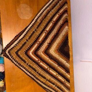 Handmade Crochet Toddler/Lap Throw - Neutral Accent Blanket